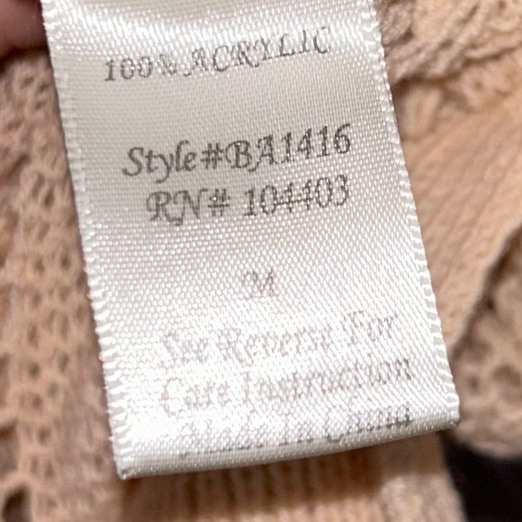 Blu Pepper Sweater Open Crochet Knit U-Scoop Neck Long Sleeve Top Pullover Shirt - Picture 6 of 12